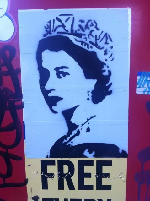 SF Financial District Queen Elizabeth II sticker