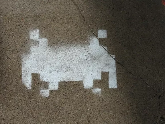 SF Castro Space Invader bitmapped