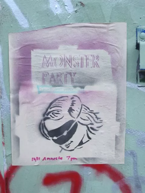 SF Mission Monster Party wheatpaste