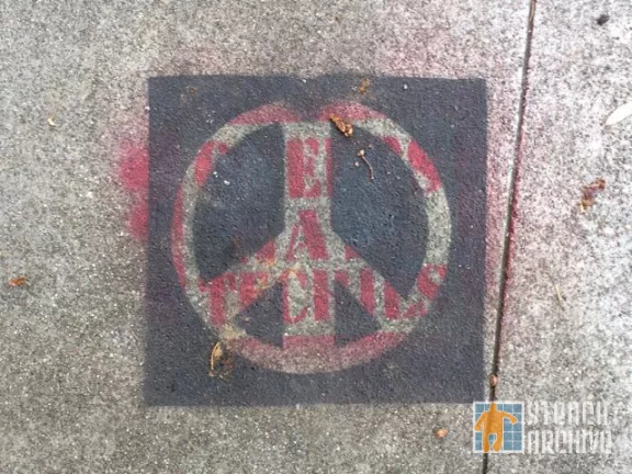 SF Mission Peace sign cover up