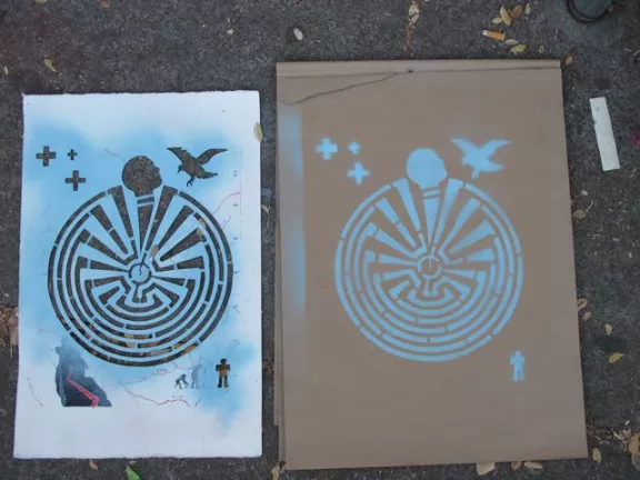 SF Mission CELLspace R Castaneda Pima stencil