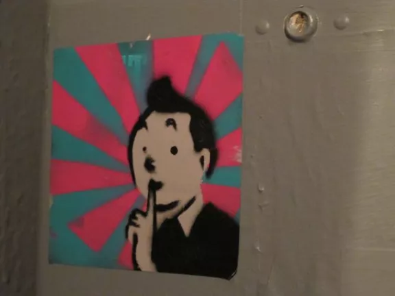 SF Mission Sycamore Bar tintin sticker