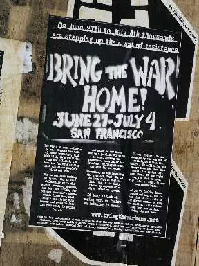SF Mission Bring the War Home Poster