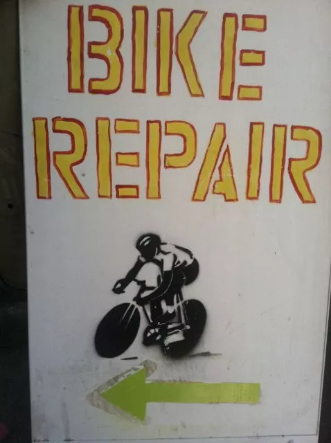 SF Valencia Bike Repair sign
