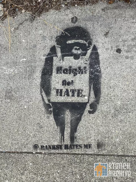 Banksy Hates Me SF Alamo Square Haight not Hate