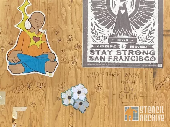 SF Fillmore flowers wheatpaste