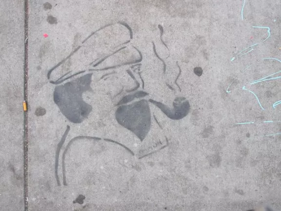 SF Western Addition smoking sailor