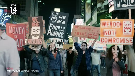 In Media Mr. Robot Times Square protest 02