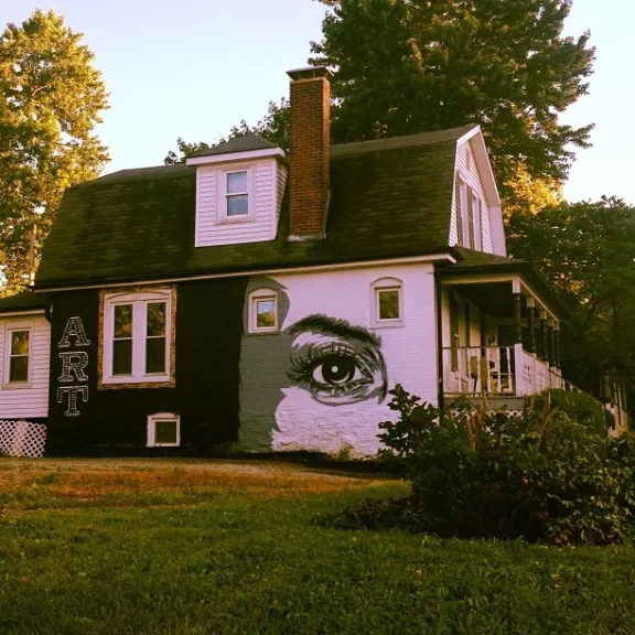Peat Wollaeger eye mural