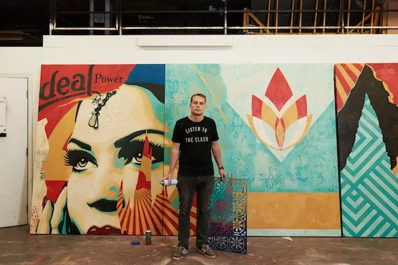 Shepard Fairey Damaged LA Wrong Path w. cut out