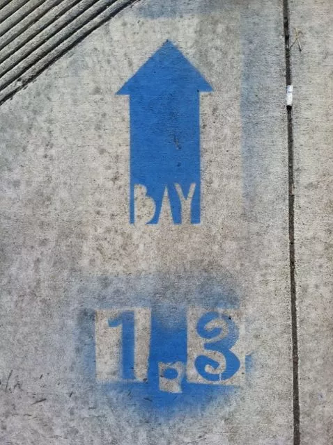 CA East Bay Oakland Bay arrow