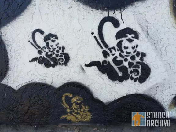 CA East Bay Oakland Chinatown monkey