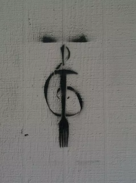 CA East Bay Oakland fork treble clef