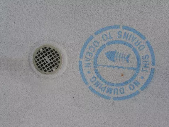 CA LA Venice Beach Drains to Ocean