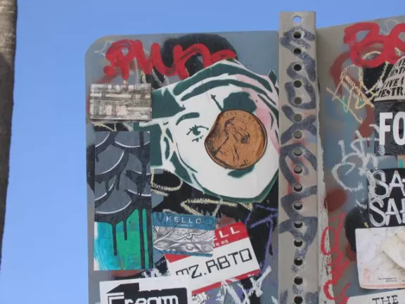 CA LA Venice Beach face sticker