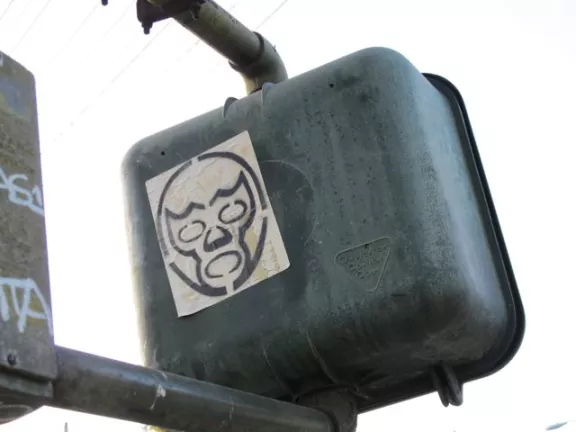 LA CA Downtown Luchador sticker