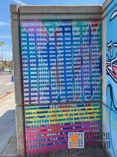 CA LA Hermosa Beach Herondo St Murals tape off