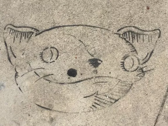 CA LA Highland Park large animal face