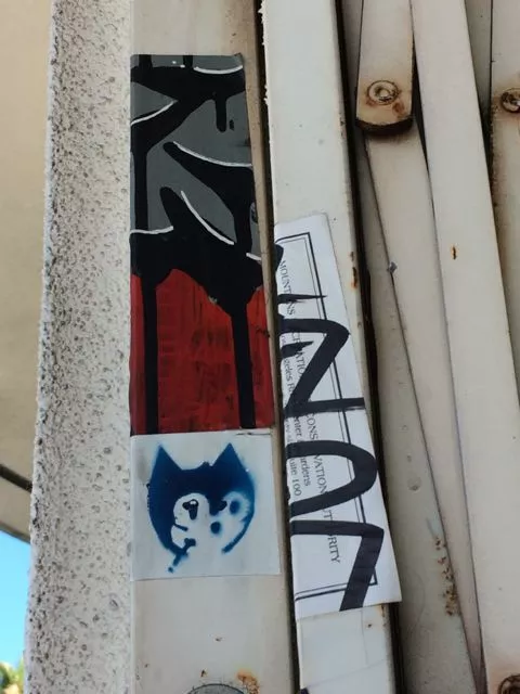 CA LA Hollywood cat smoking sticker