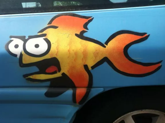 CA Mountain View Yes on 37 car fish 01