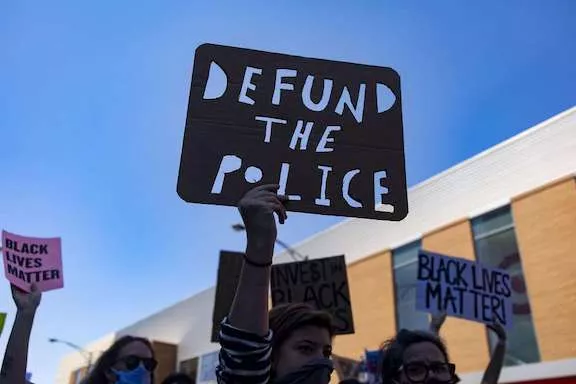 IL Chicago Defund the Police protest sign