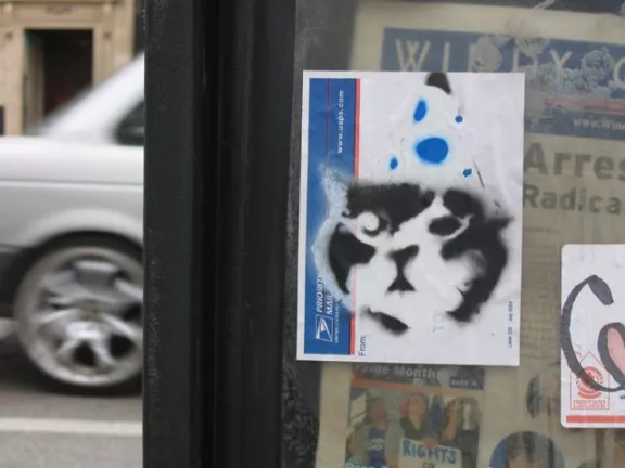 IL Chicago birthday cat hat sticker