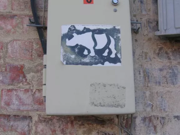 IN Bloomington rino sticker