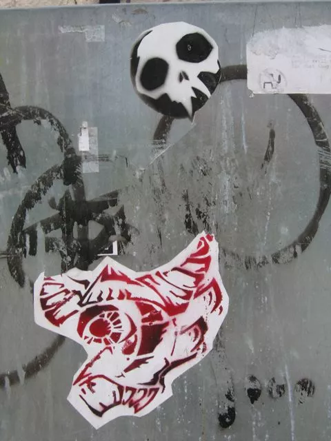 IN Bloomington skull and eye stickers