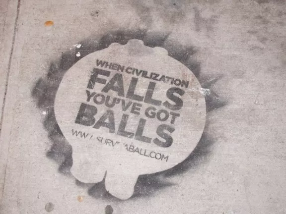 NYC Brooklyn Yes Men Survivaballs ADVERT