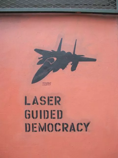 NYC SoHo Laser Guided Democracy