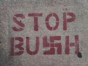 NYC East Village Stop Bush