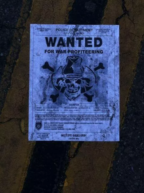 Occupy Oakland in media wanted flyer