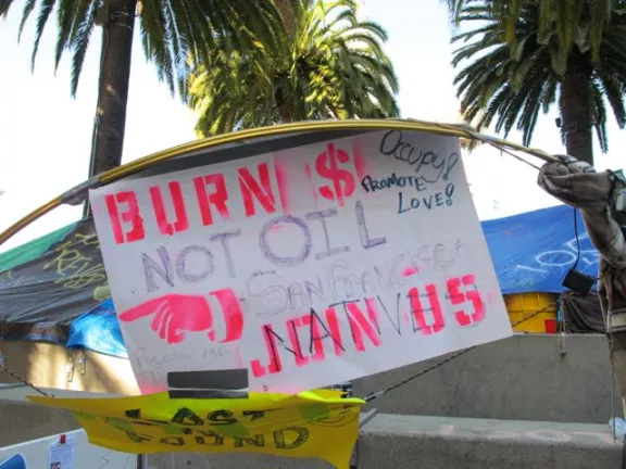 Occupy SF burn money