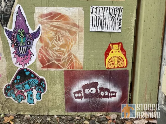 OR Portland man in hat wheatpaste