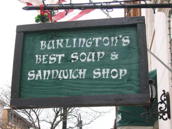 VT Burlington Best Soup sign